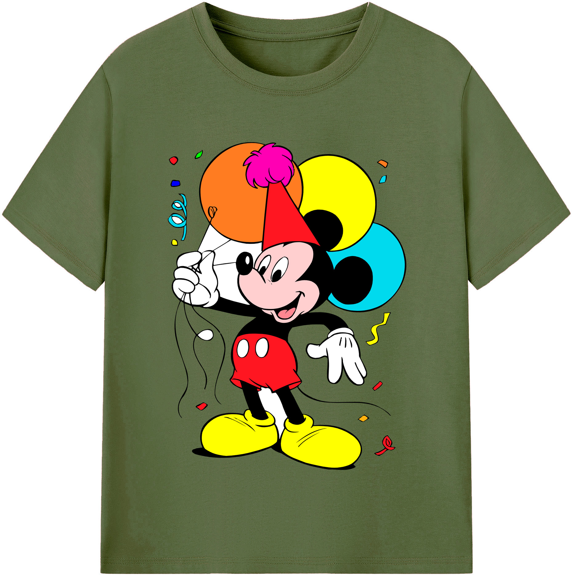 （画像用） ミッキーマウス Mickey Mouse 綿100％半袖Tシャツ（フロントプリント）